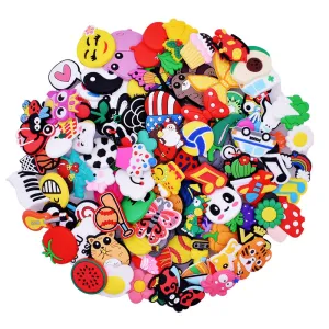 100pcs Random Shape Shoe Charms for Shoes & Bracelets Wristband Decoration