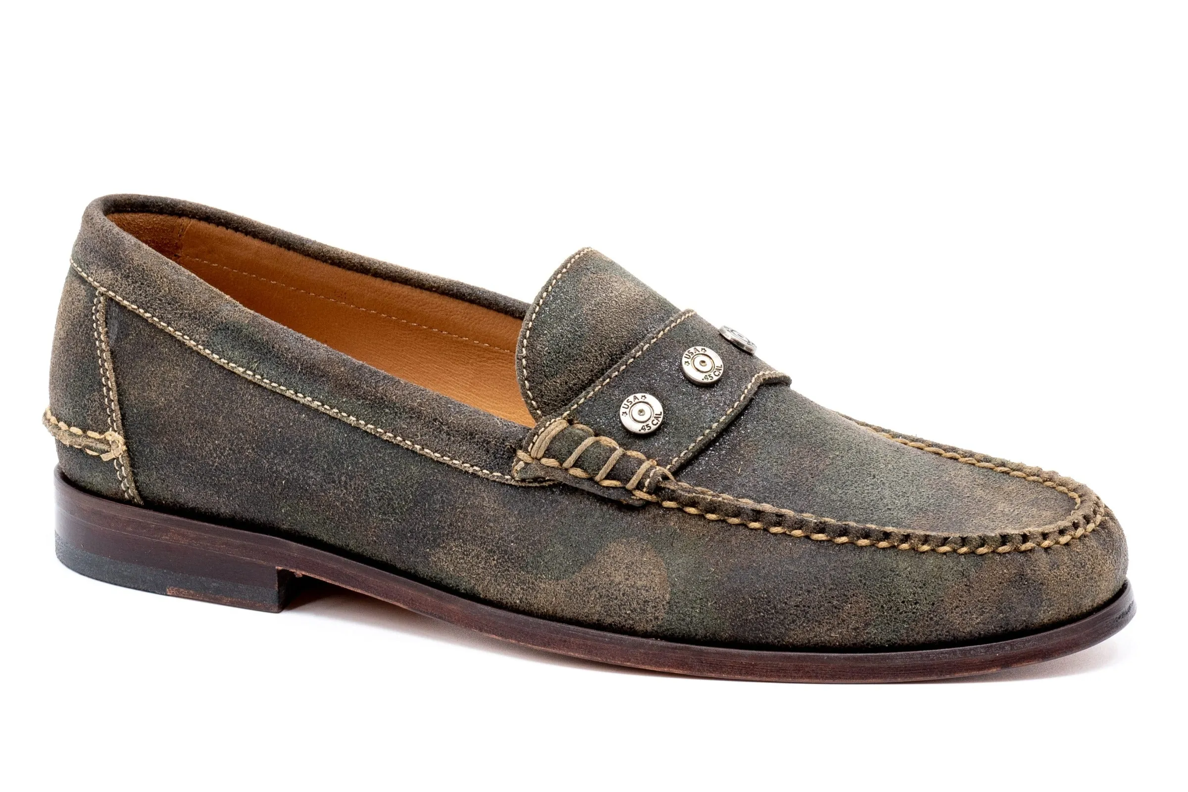 2nd Amendment Suede Penny Loafers - Camo