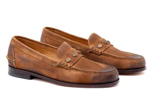 2nd Amendment Suede Penny Loafers - Tobacco