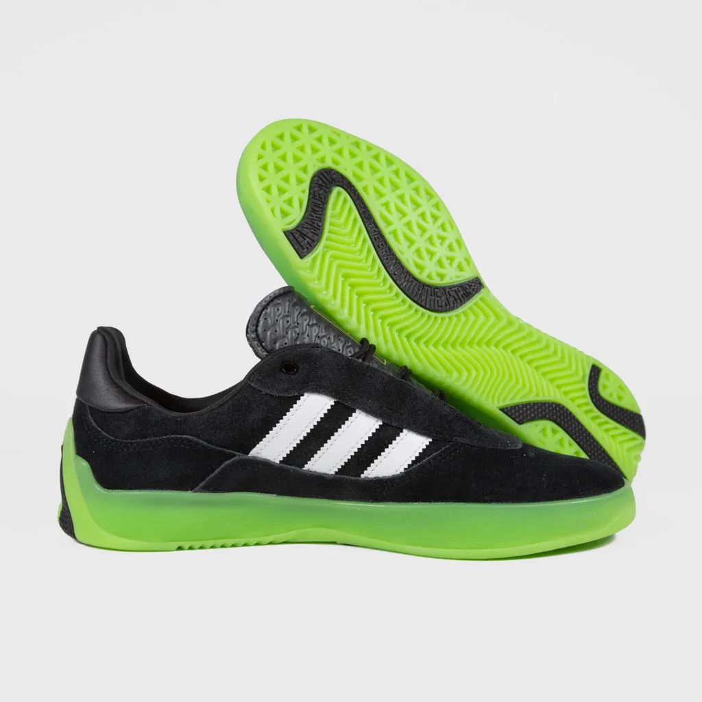 Adidas Skateboarding - Puig Shoes - Core Black / Footwear White / Semi Solar Green