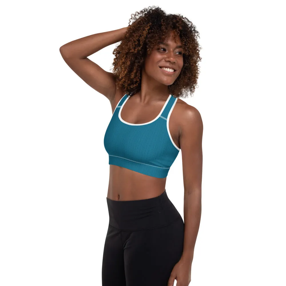 Aegean Blue Padded Sports Bra