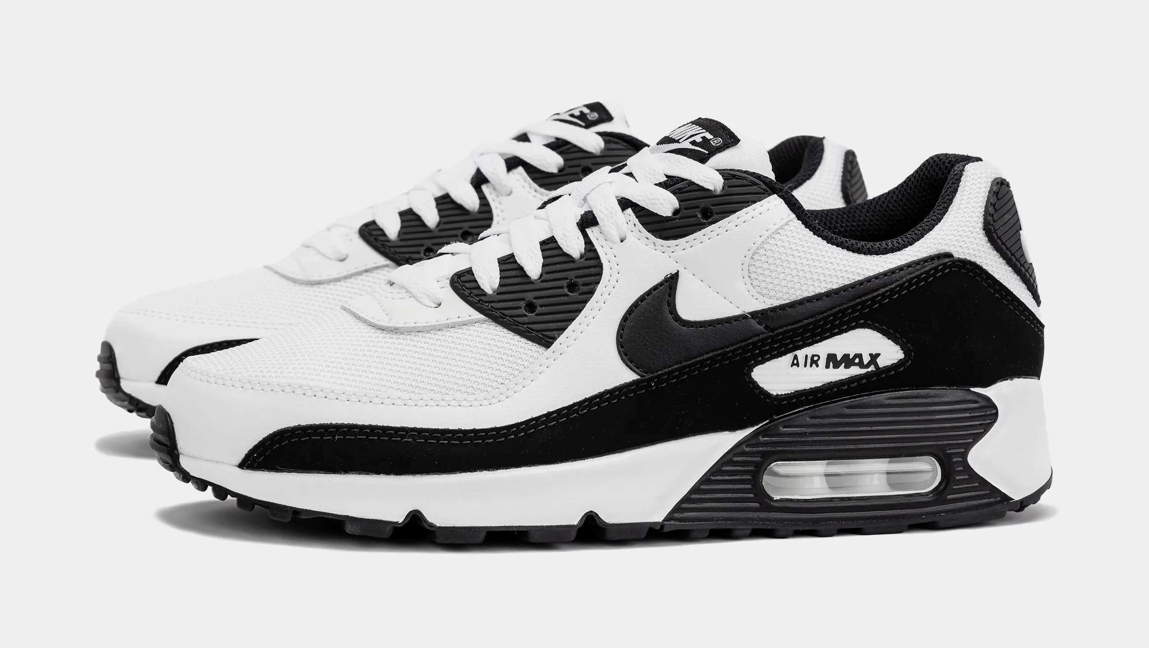 Air Max 90 Mens Running Shoes (White/Black)