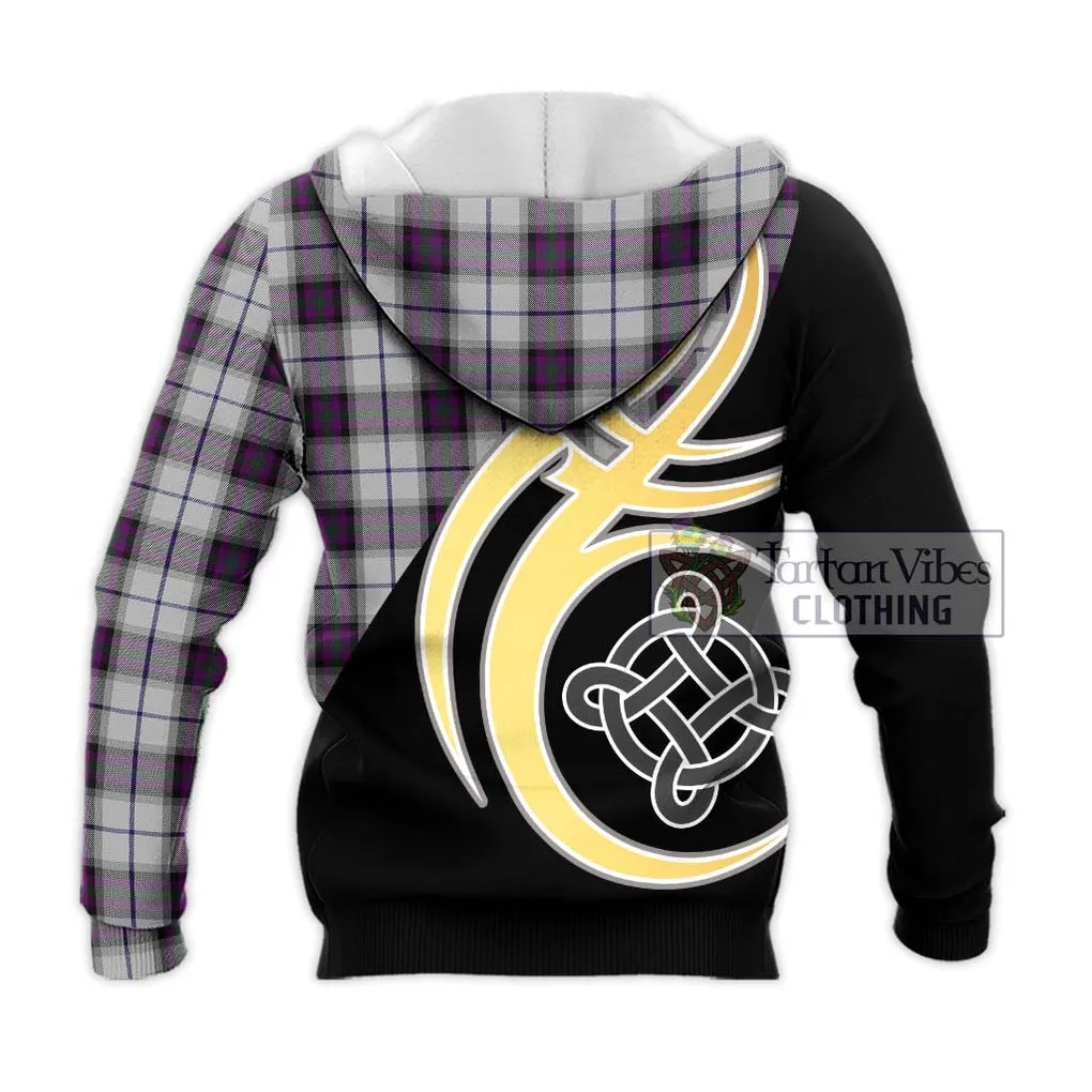 Alexander of Menstry Dress Tartan Knitted Hoodie with Family Crest and Celtic Symbol Style