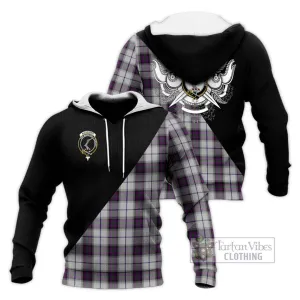 Alexander of Menstry Dress Tartan Knitted Hoodie with Family Crest and Military Logo Style