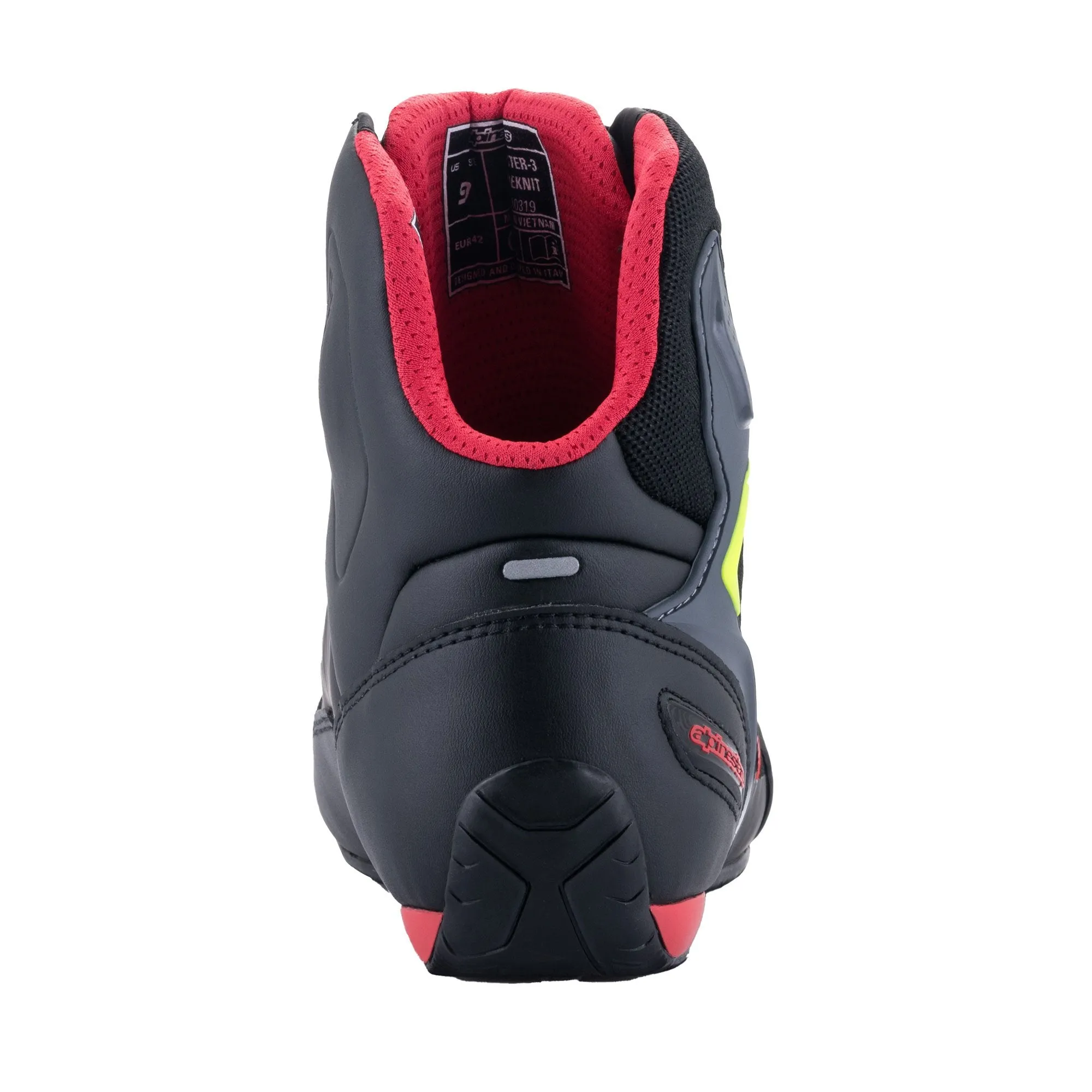 Alpinestars Faster-3 Rideknit Motorcycle Riding Shoes Black Red Yellow Fluo