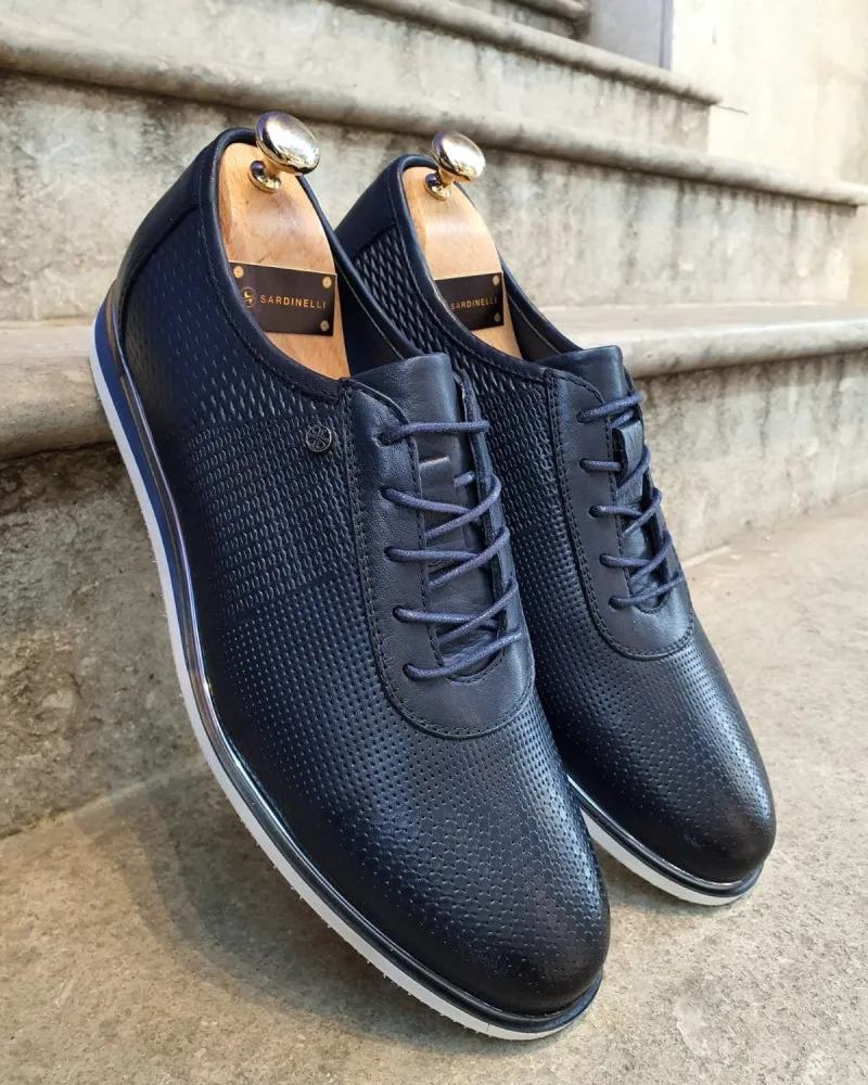 Annapolis Dark Blue Patterned Lace-Up Sneakers