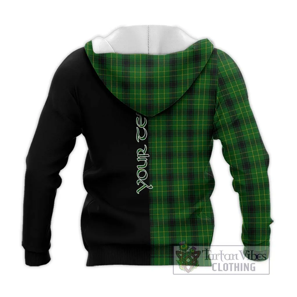 Arthur Highland Tartan Knitted Hoodie with Family Crest and Half Of Me Style