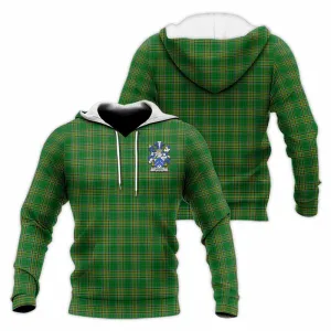 Bagot Irish Clan Tartan Knitted Hoodie with Coat of Arms