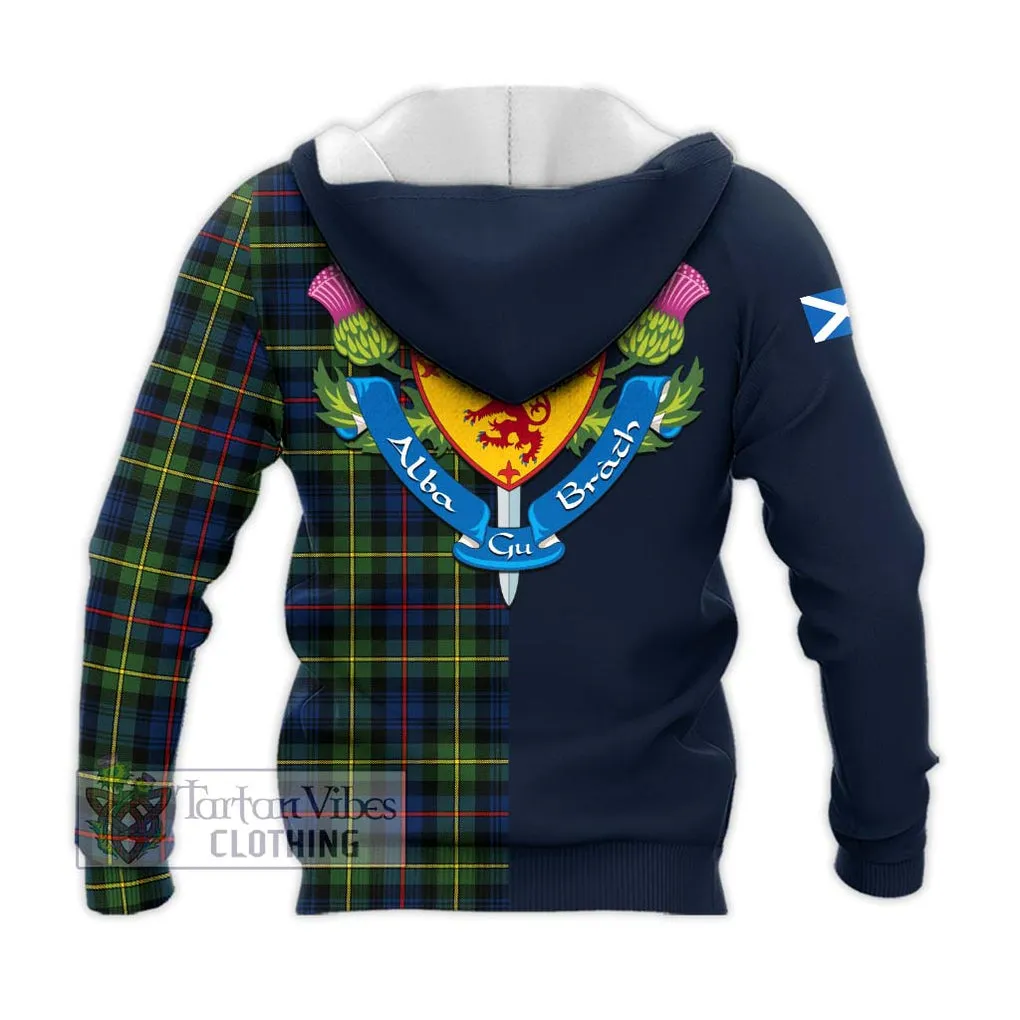 Bailey Modern Tartan Knitted Hoodie Alba with Scottish Lion Royal Arm Half Style