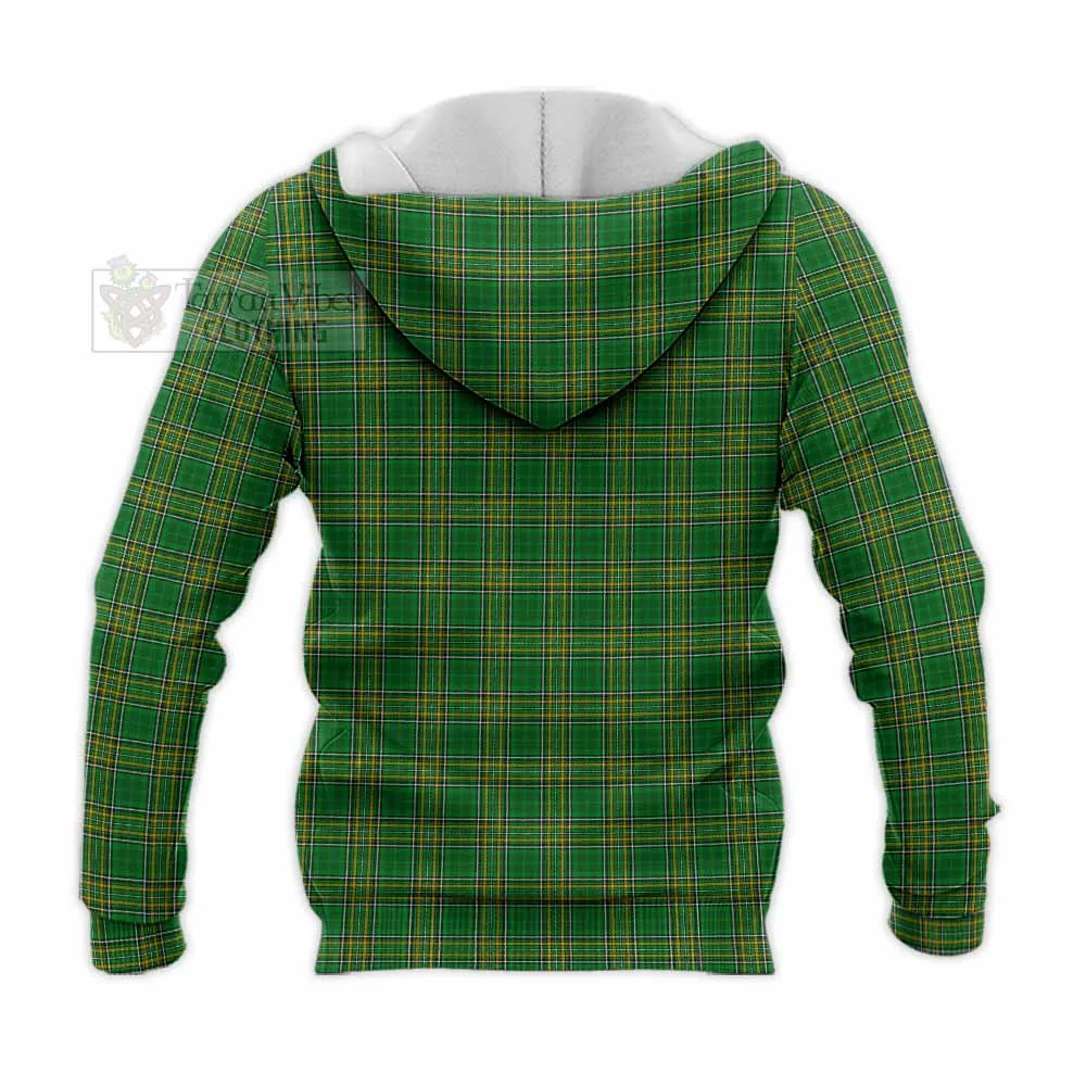 Ball Irish Clan Tartan Knitted Hoodie with Coat of Arms