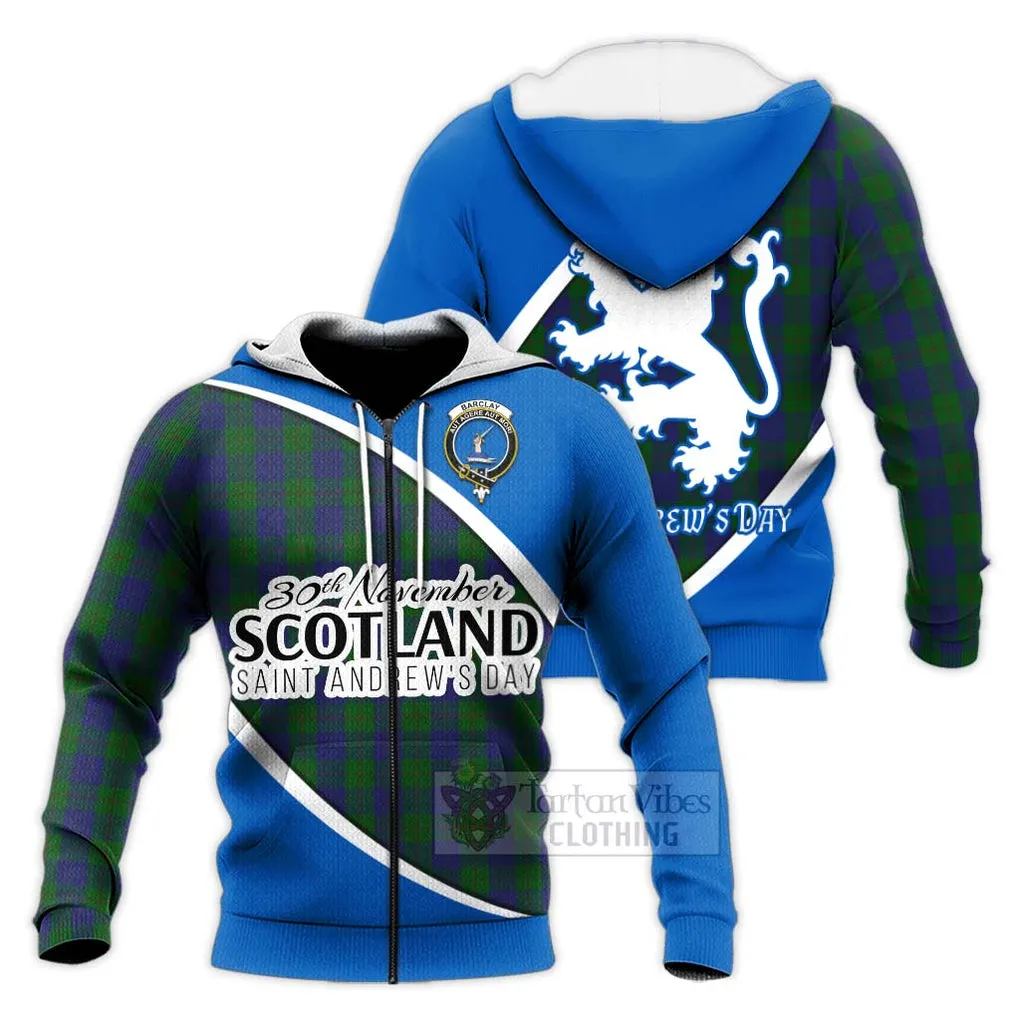 Barclay Family Crest Tartan Knitted Hoodie Celebrate Saint Andrew's Day in Style