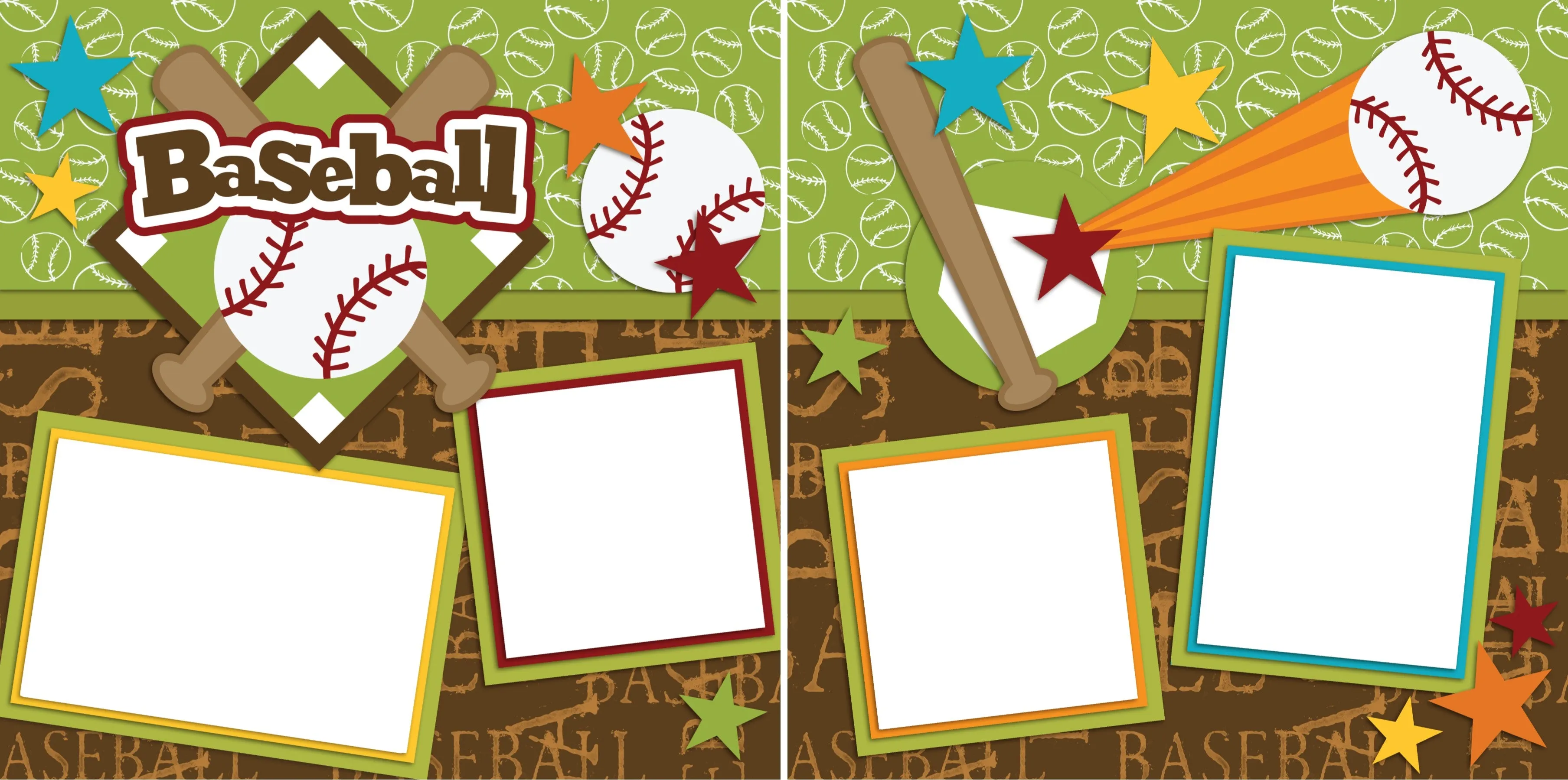 Baseball Diamond - Digital Scrapbook Pages - INSTANT DOWNLOAD