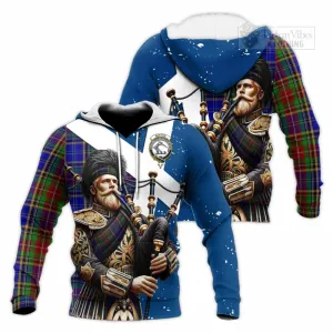 Beattie (Beatty) Tartan Knitted Hoodie with Family Crest Scottish Bagpiper Vibes