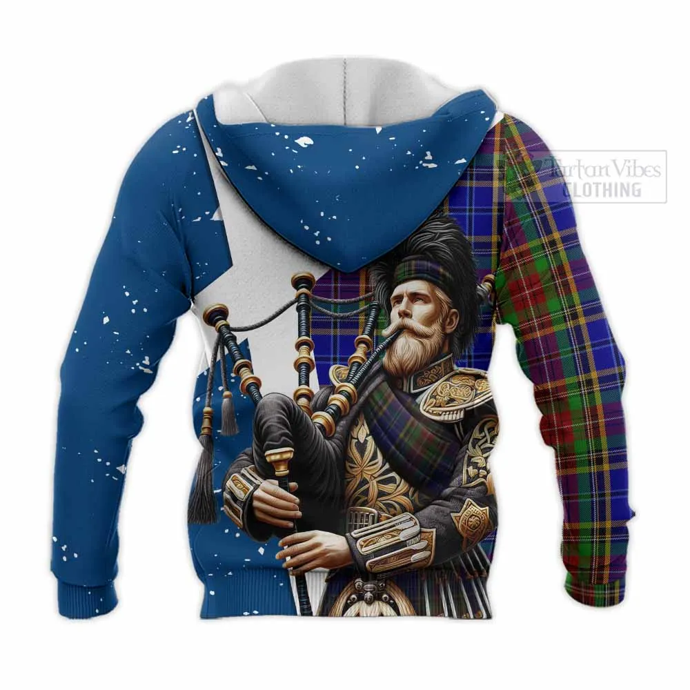 Beattie (Beatty) Tartan Knitted Hoodie with Family Crest Scottish Bagpiper Vibes