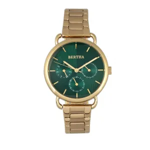 Bertha Gwen Bracelet Watch w/Day/Date - Gold