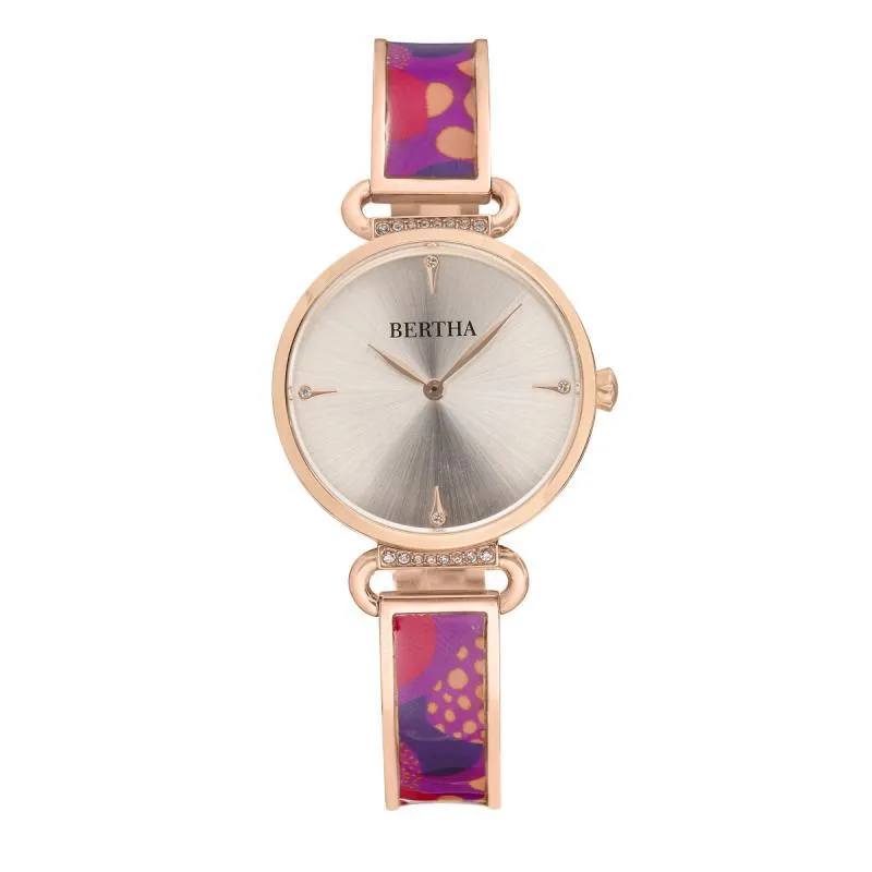 Bertha Katherine Enamel-Designed Bracelet Watch