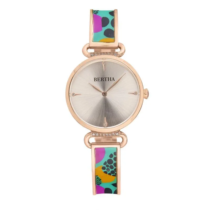 Bertha Katherine Enamel-Designed Bracelet Watch