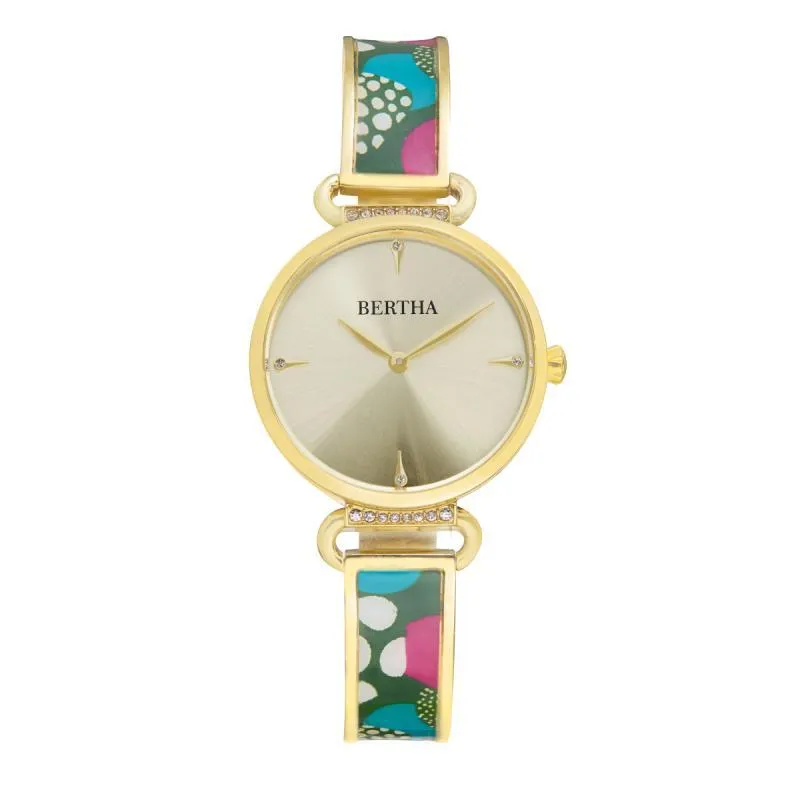 Bertha Katherine Enamel-Designed Bracelet Watch