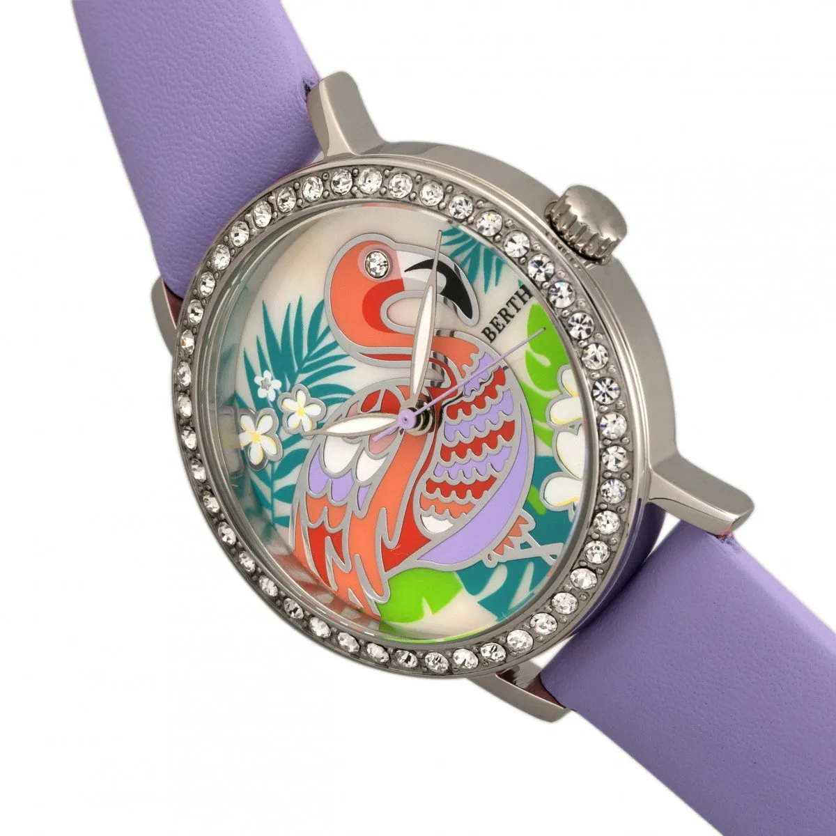 Bertha Luna Mother-Of-Pearl Leather-Band Watch