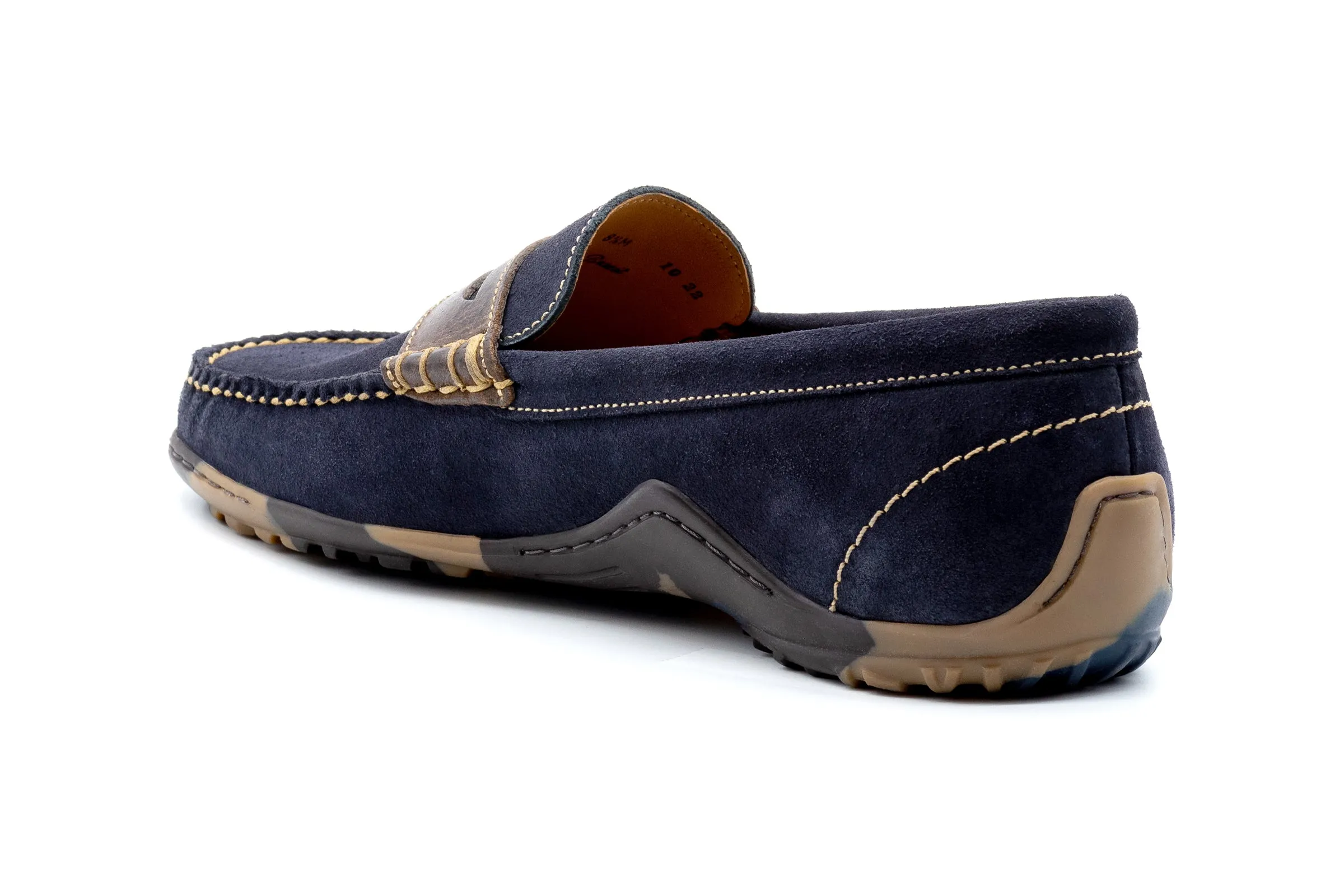 Bill Suede Penny Loafers - Navy