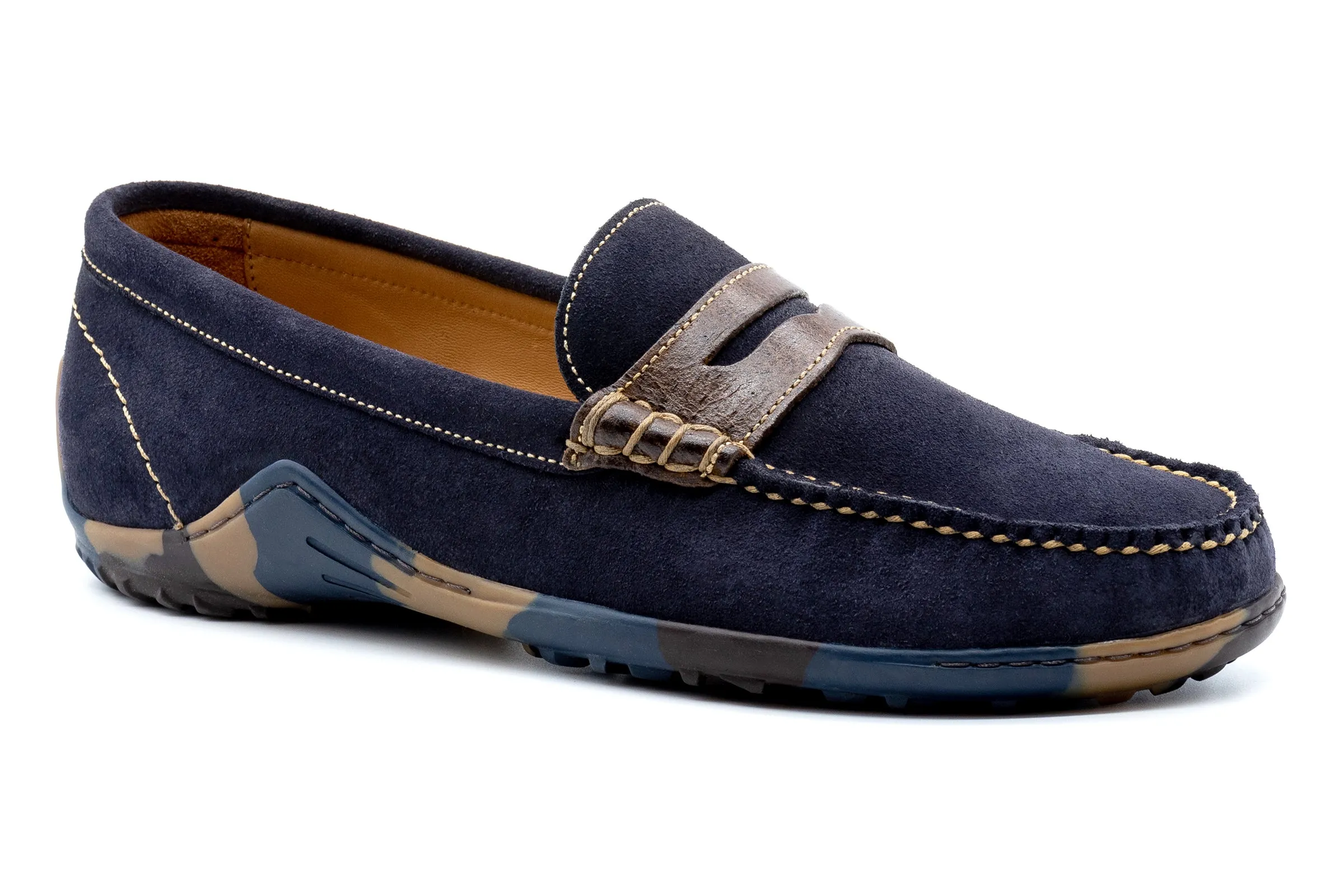 Bill Suede Penny Loafers - Navy