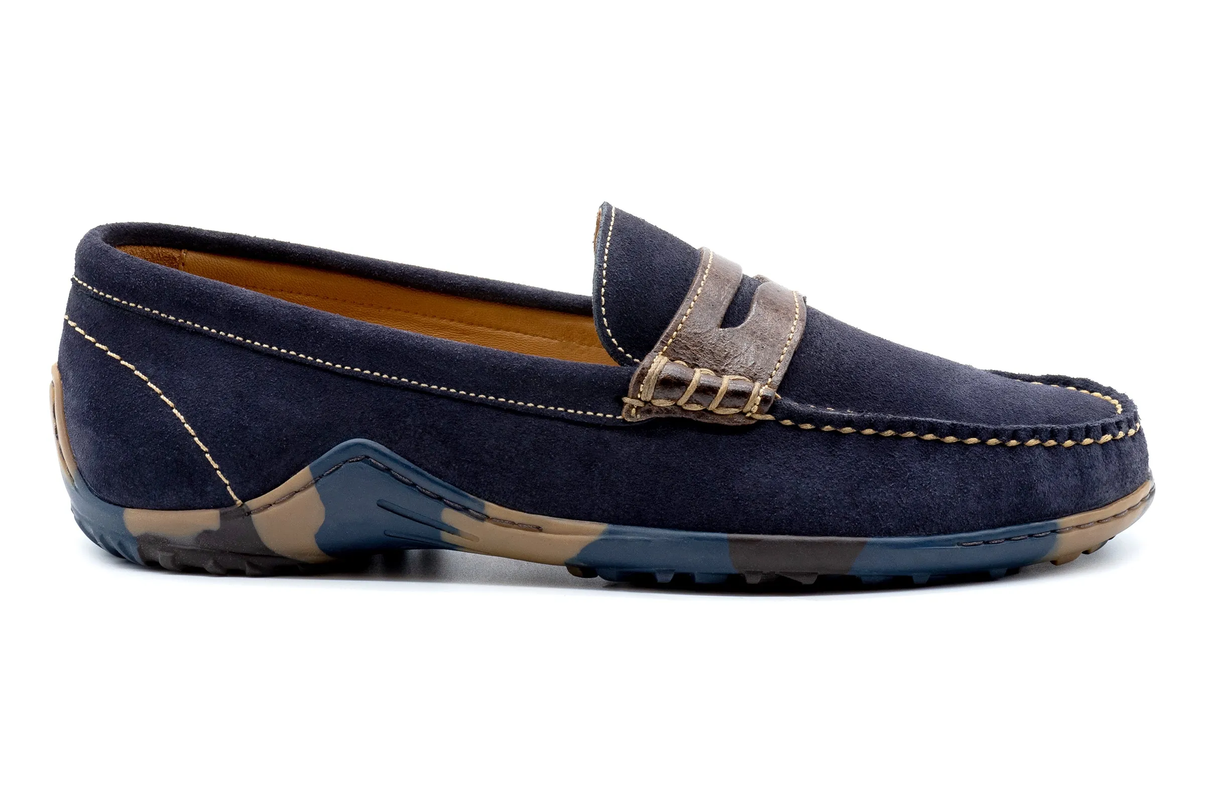 Bill Suede Penny Loafers - Navy