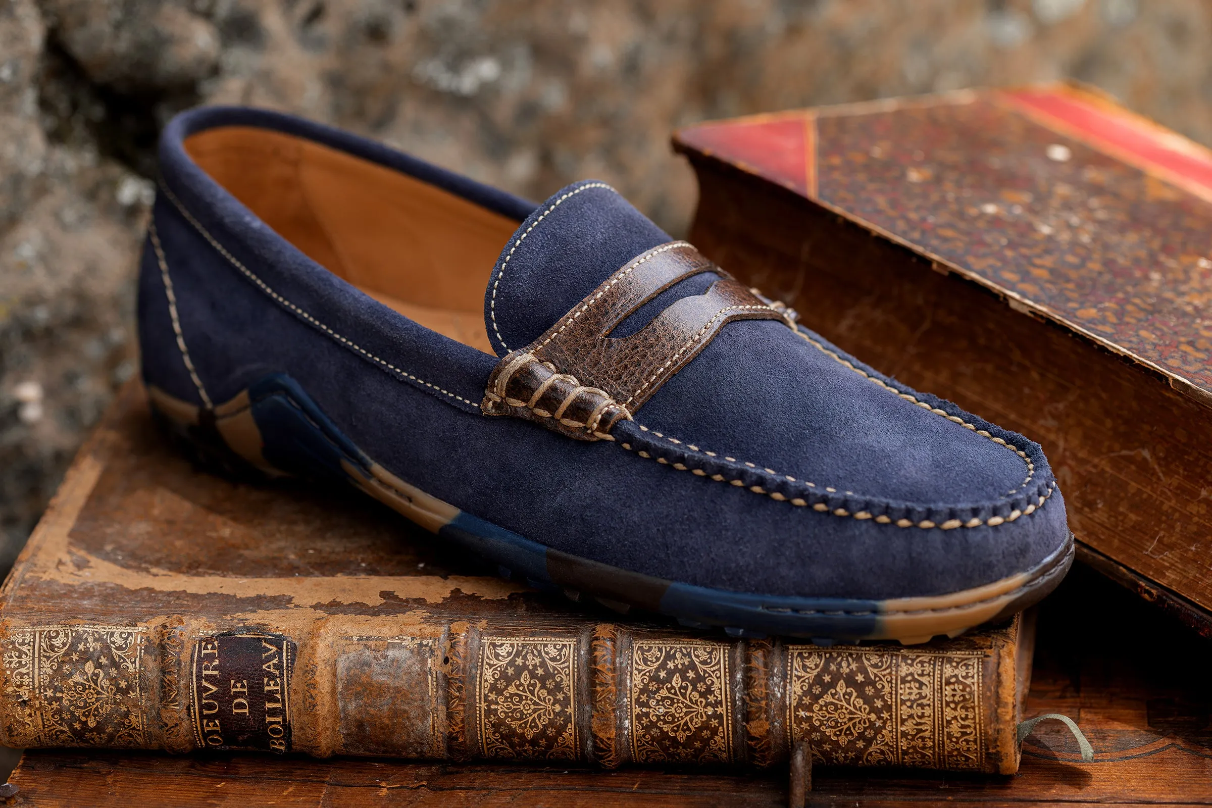 Bill Suede Penny Loafers - Navy