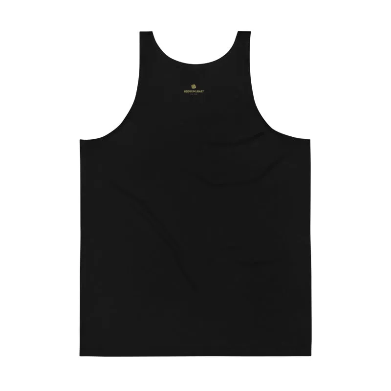 Black Men's Tank Top, Solid Black Color Premium Unisex Men's/ Women's Designer Tank Top- Made in USA