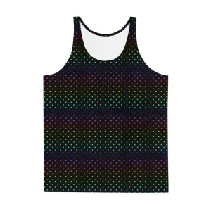 Black Rainbow Men's Tank Top, Polka Dots Gay Friendly Unisex Tank Top- Made in USA/EU