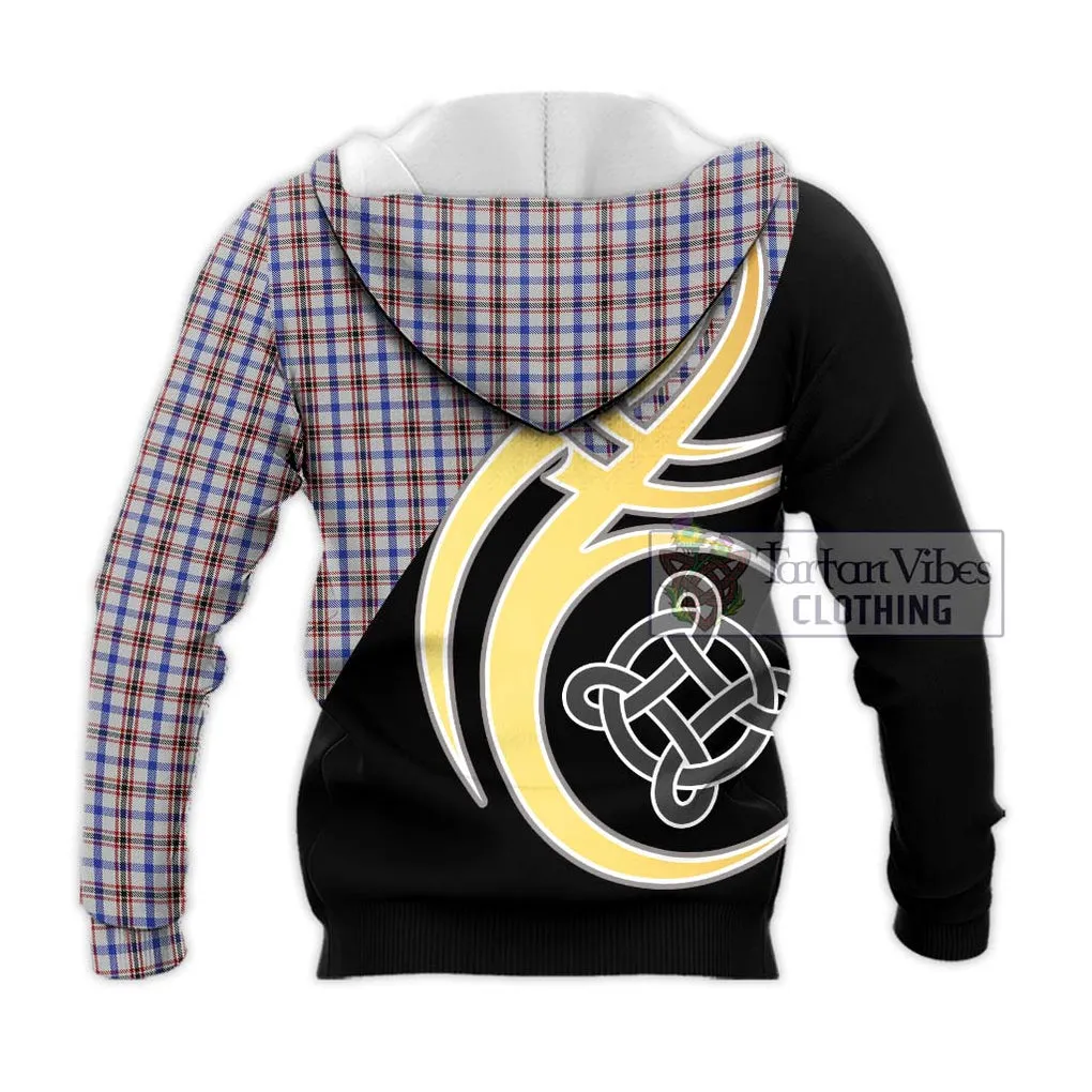 Boswell Tartan Knitted Hoodie with Family Crest and Celtic Symbol Style