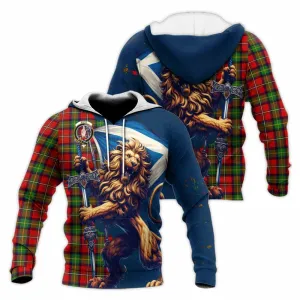 Boyd Tartan Family Crest Knitted Hoodie with Scottish Majestic Lion