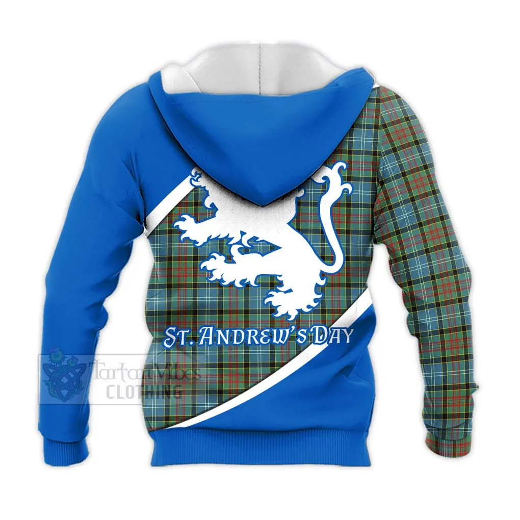 Brisbane Family Crest Tartan Knitted Hoodie Celebrate Saint Andrew's Day in Style