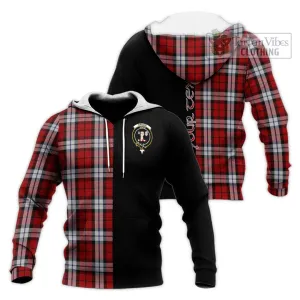 Brodie Dress Tartan Knitted Hoodie with Family Crest and Half Of Me Style