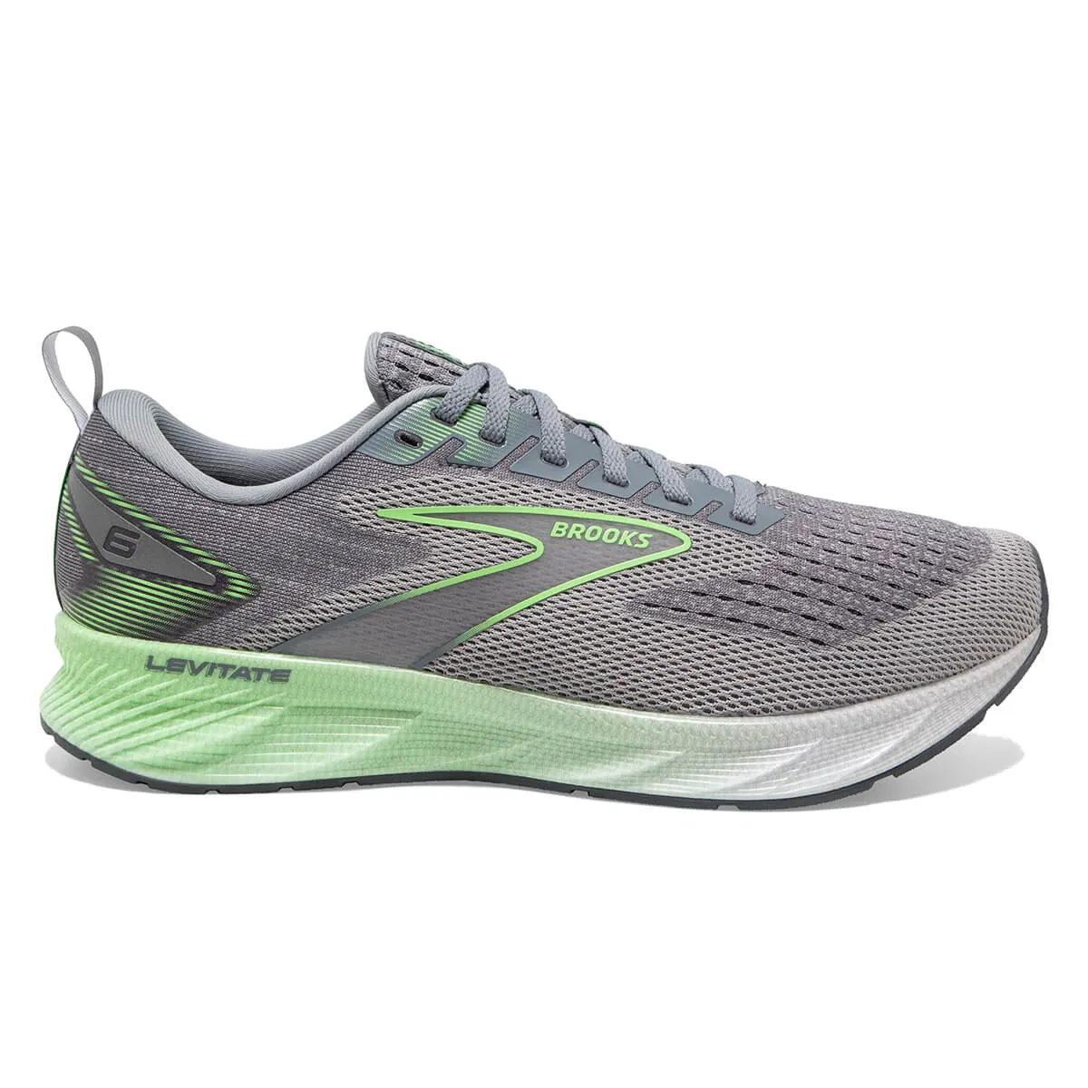 Brooks Levitate 6 Mens | Primer Grey/neon Green