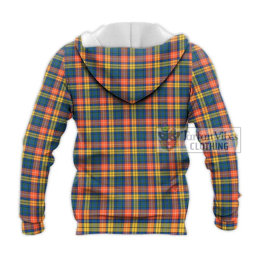 Buchanan Ancient Tartan Knitted Hoodie with Family Crest DNA In Me Style