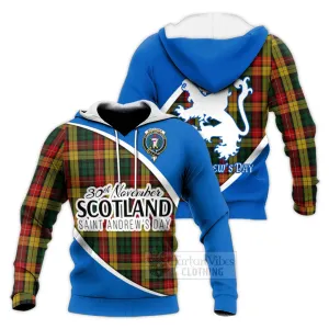 Buchanan Family Crest Tartan Knitted Hoodie Celebrate Saint Andrew's Day in Style