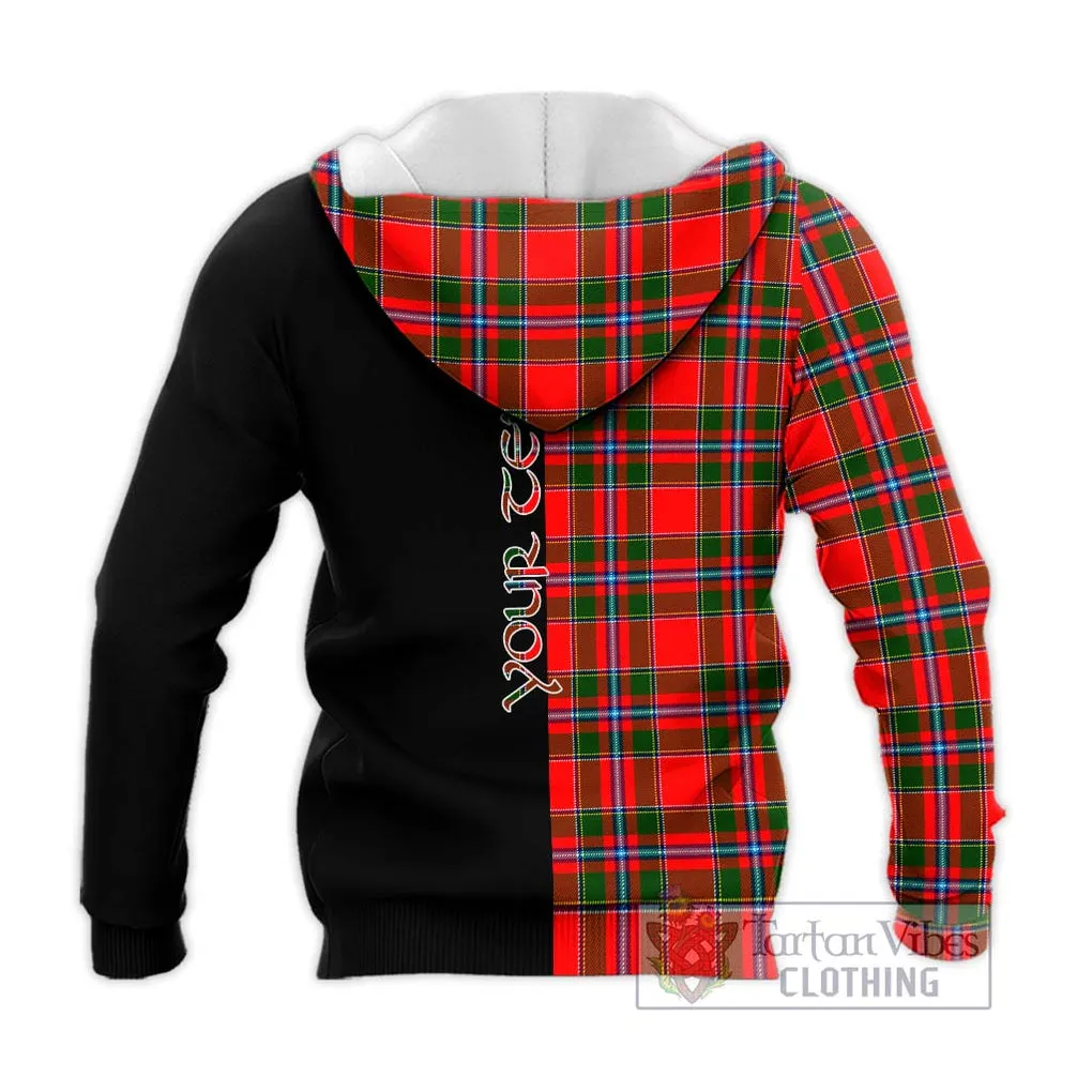 Butter Tartan Knitted Hoodie with Family Crest and Half Of Me Style