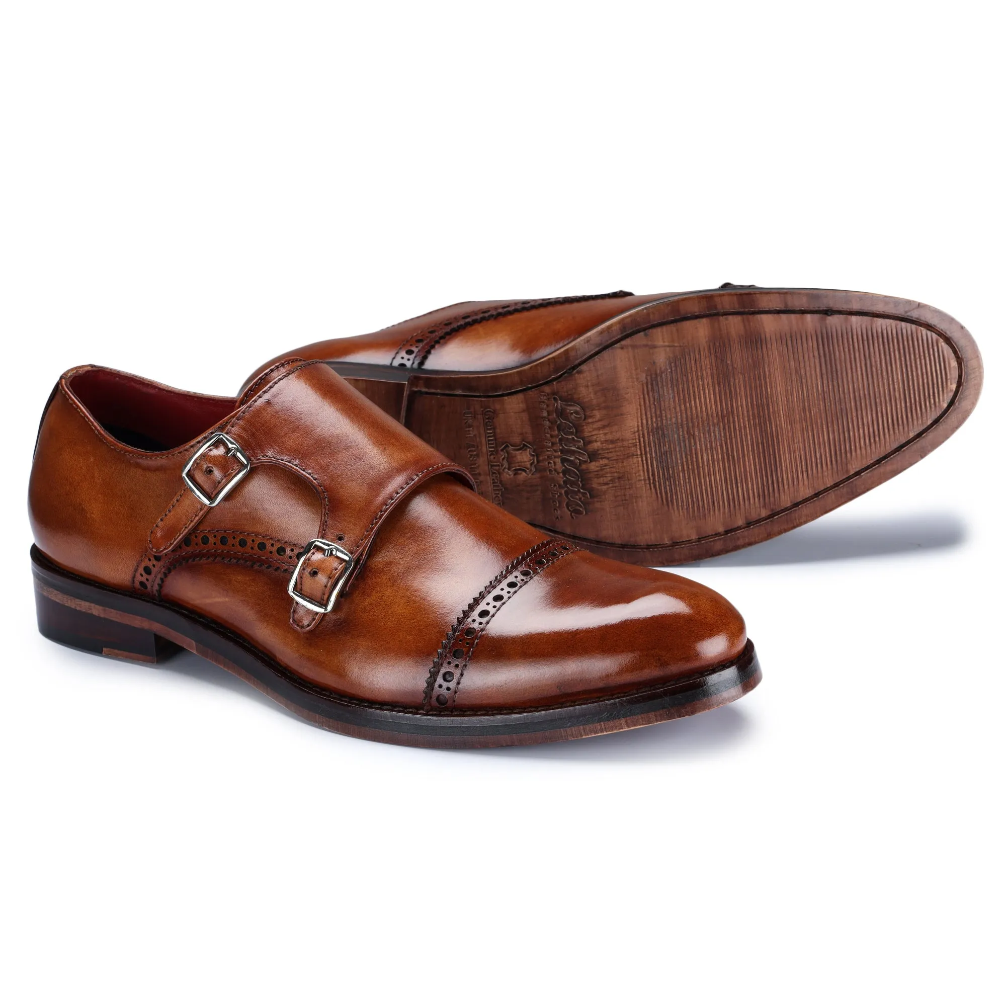 Captoe Double Monk Strap - Brown