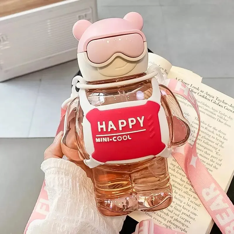 Cartoon Design Water Bottle-Pink