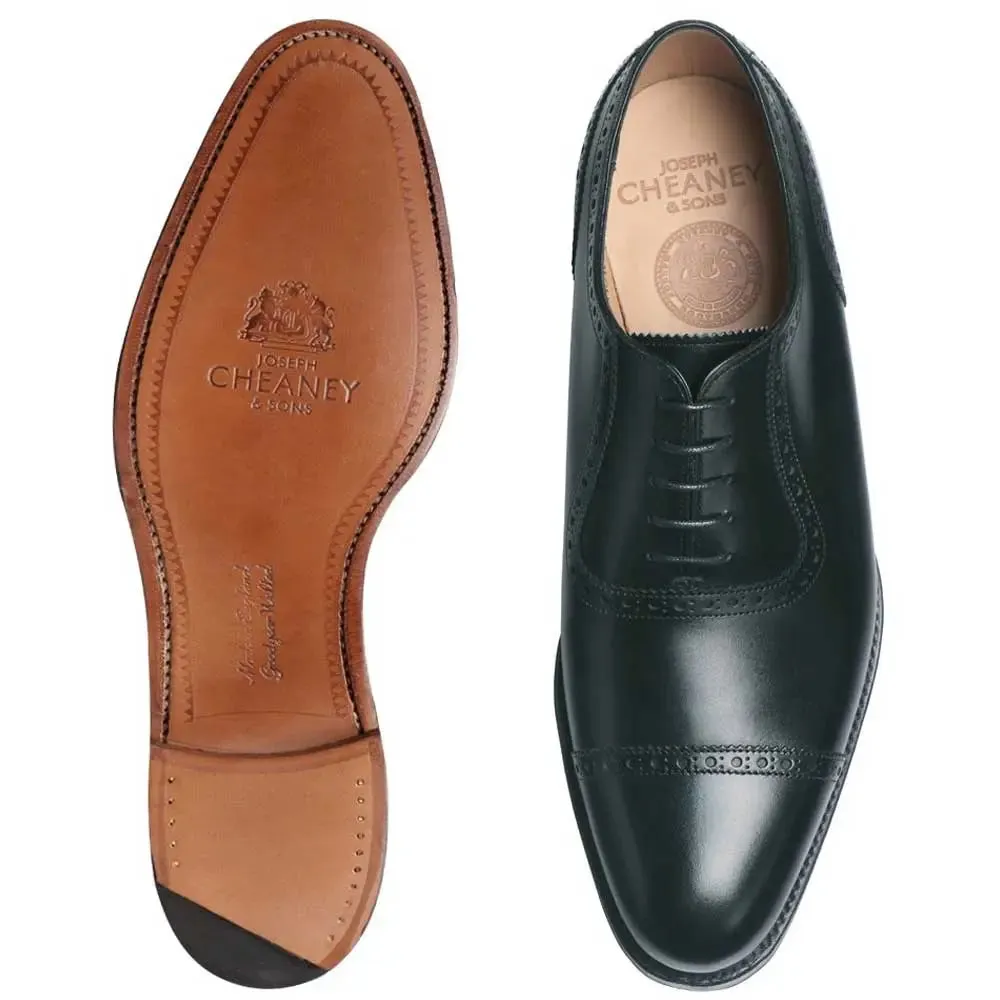 CHEANEY Shoes - Fenchurch Leather Sole Oxford Shoes - Black Calf