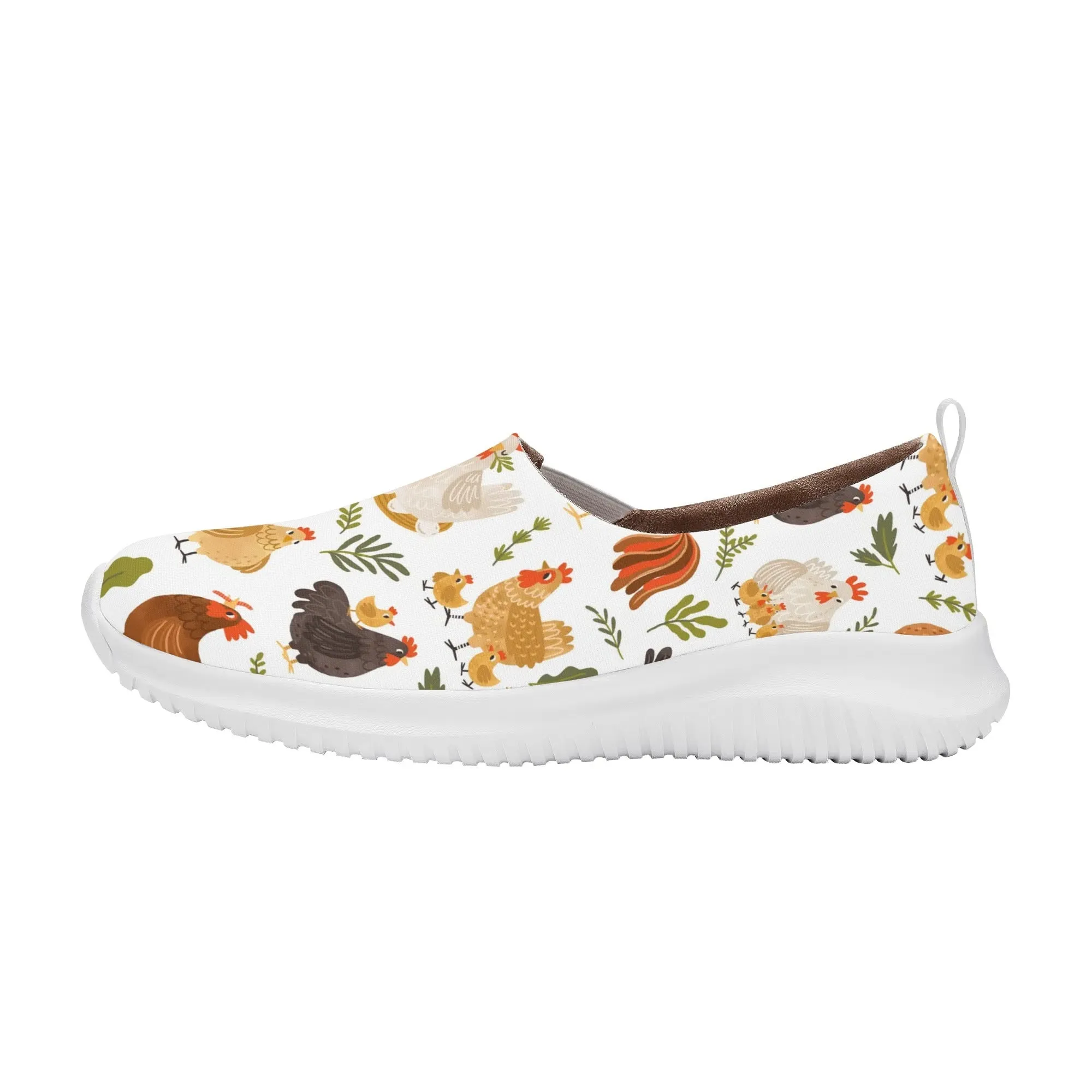 Chicken Pattern Nurse Shoes Animal Print Womens Nursing Slip On Shoes