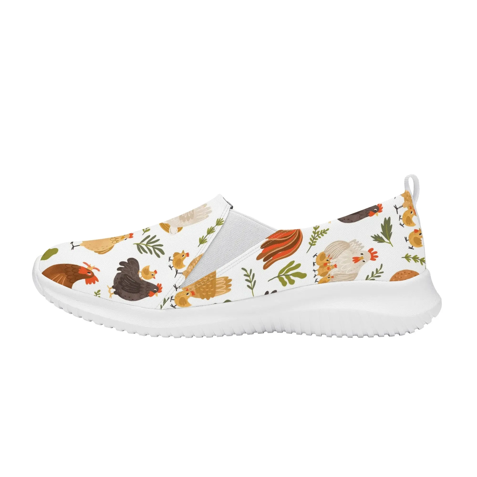 Chicken Pattern Nurse Shoes Animal Print Womens Nursing Slip On Shoes