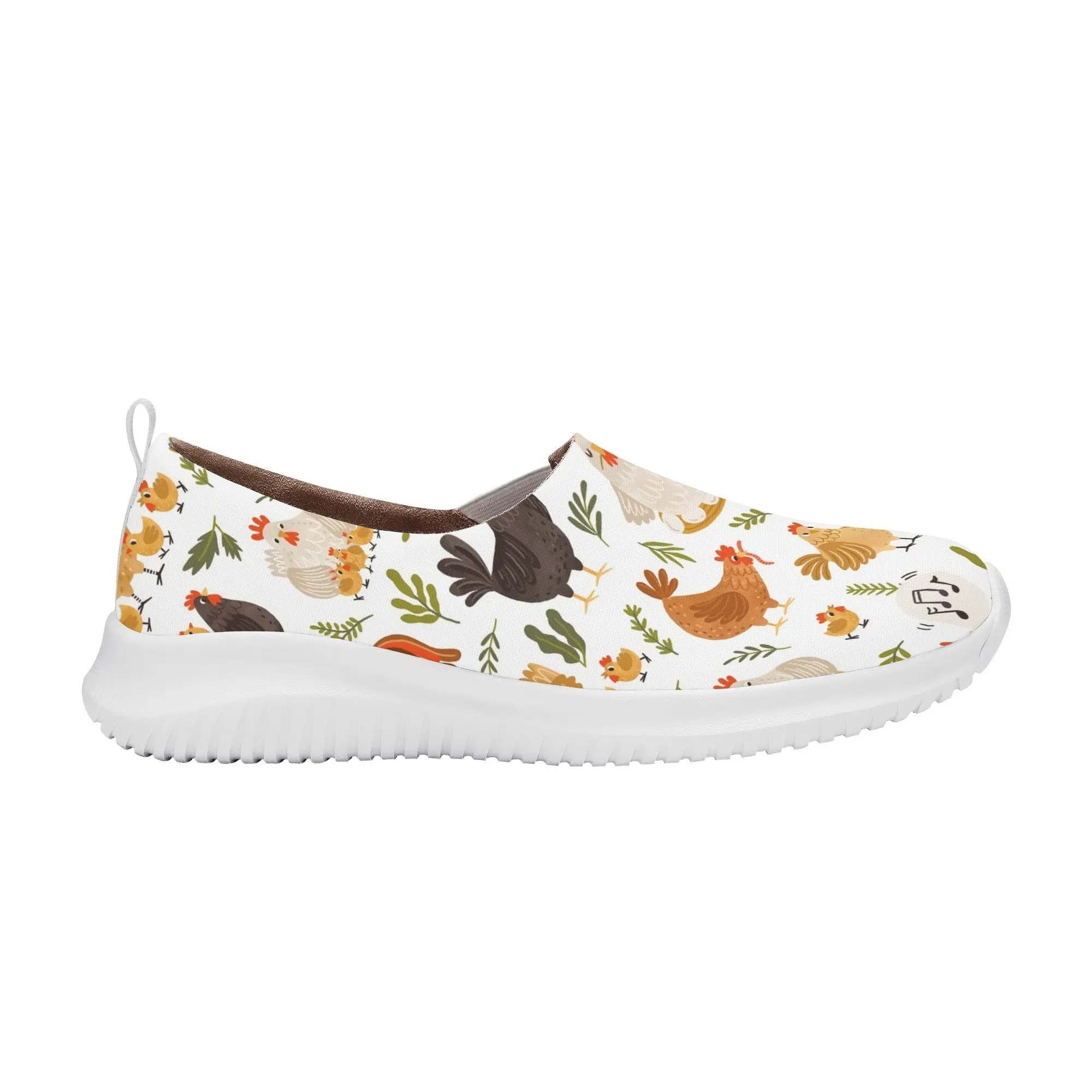 Chicken Pattern Nurse Shoes Animal Print Womens Nursing Slip On Shoes