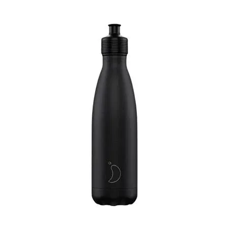 Chilly's Original Sports Bottle 500Ml - Stainless Steel - Monochrome Black