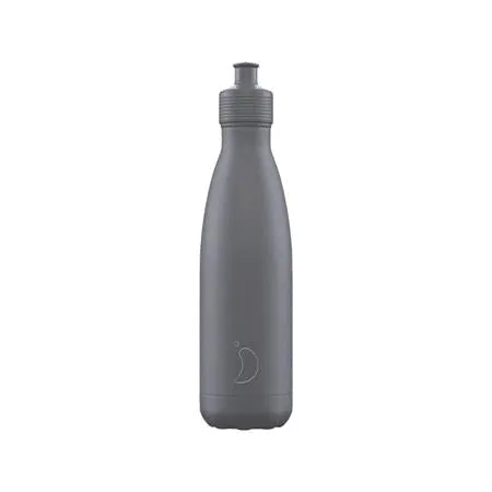 Chilly's Original Sports Bottle 500Ml - Stainless Steel - Monochrome Grey