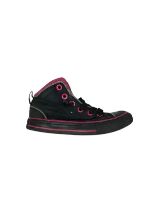 Converse Chuck Taylor Static Hi Black Pink Sneaker Shoes Girls (Size 12) 646171F