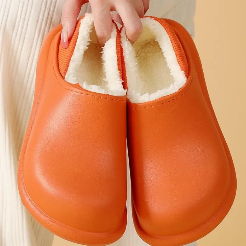 Cuzcare Women Cute Fur Slippers Elastic EVA Winter Shoes