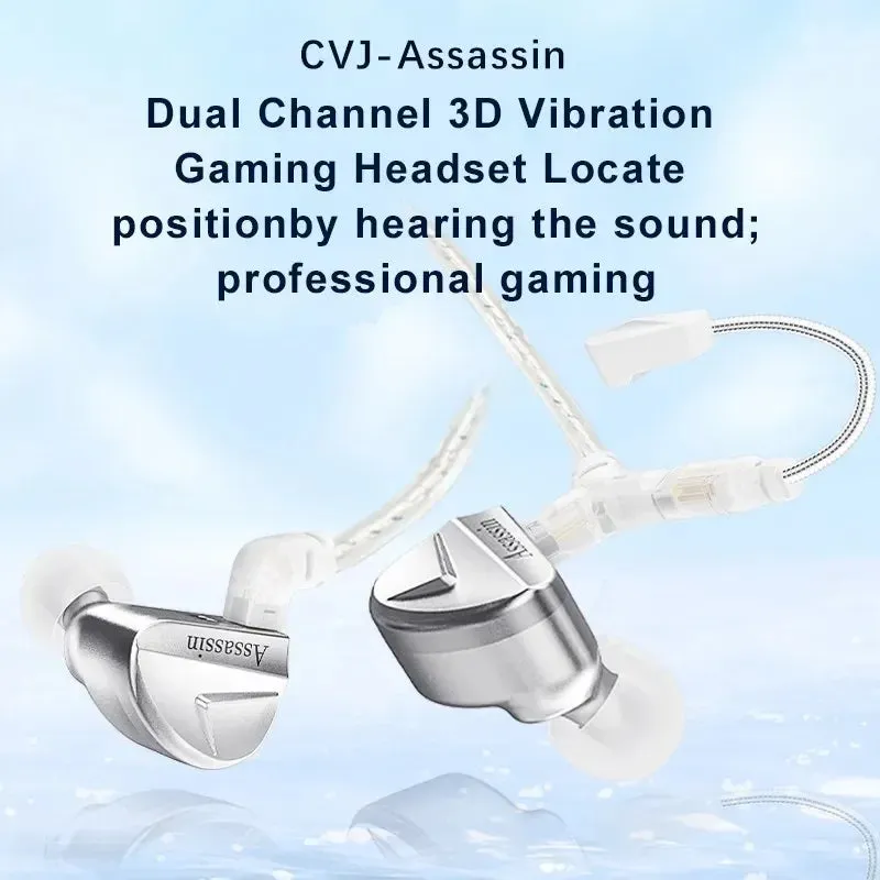 CVJ Assassin Silver 1BA 1DD 1Vibration Driver Unit In-Ear Monitors