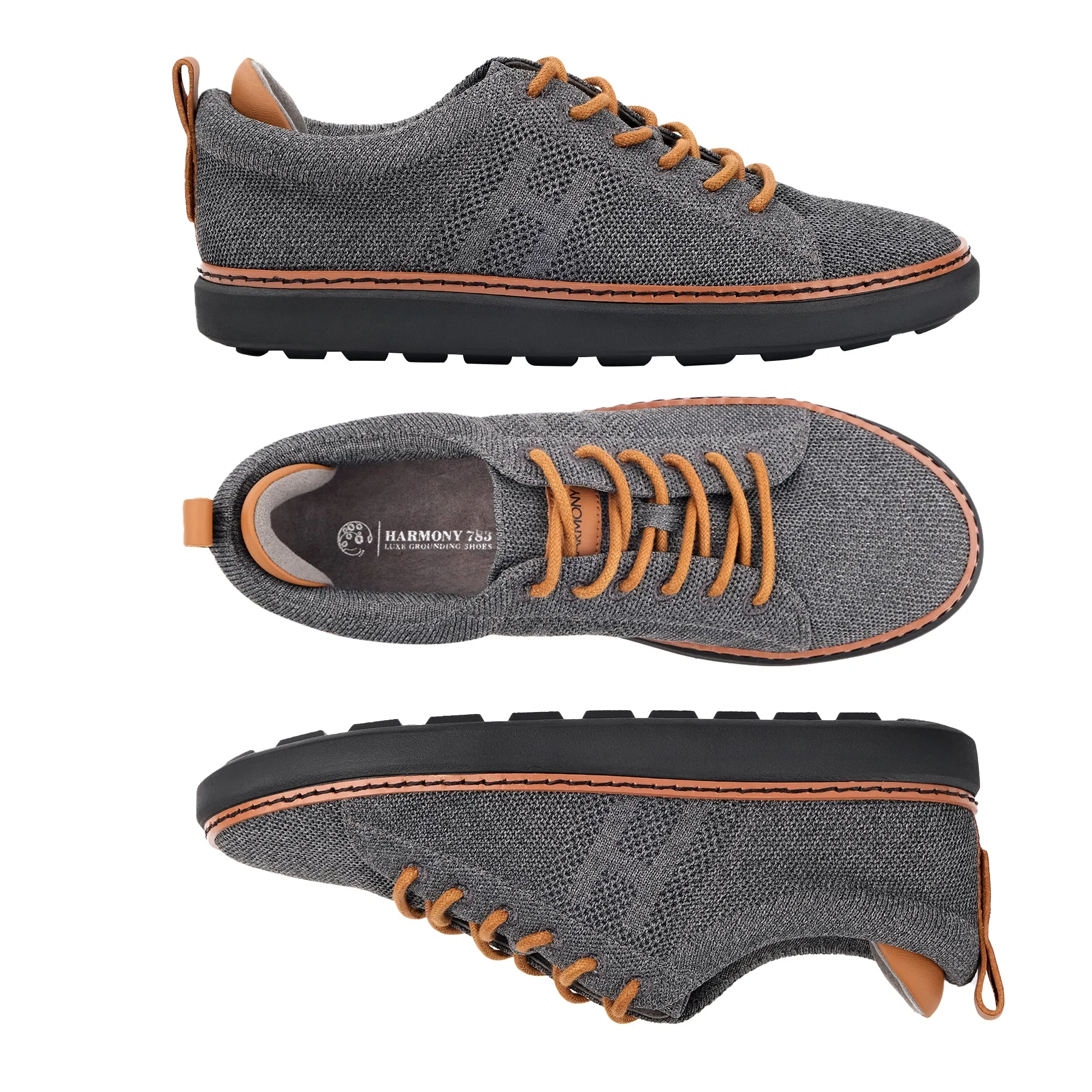 Emerson Walker • Charcoal & Cognac Knit