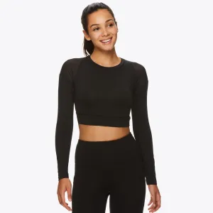 Gaiam X Jessica Biel Soho Pieced Long Sleeve Crop Top